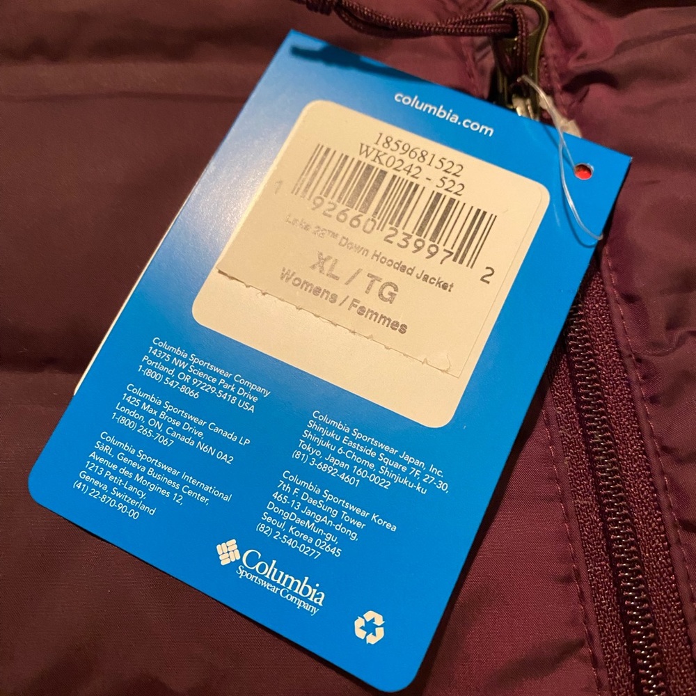 NWT Columbia Jacket - Heat Seal Collection (burgundy)